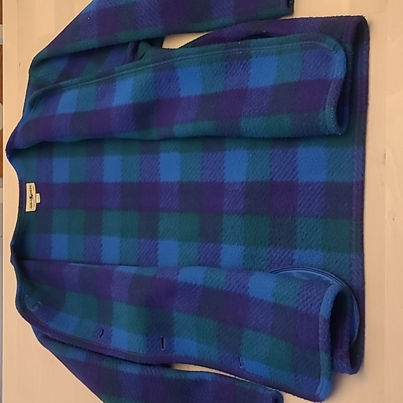 EUC VTG Aqua Sheen 100% Dacron Dupont Polyester Blue Purple and Green Plaid - Picture 8 of 11